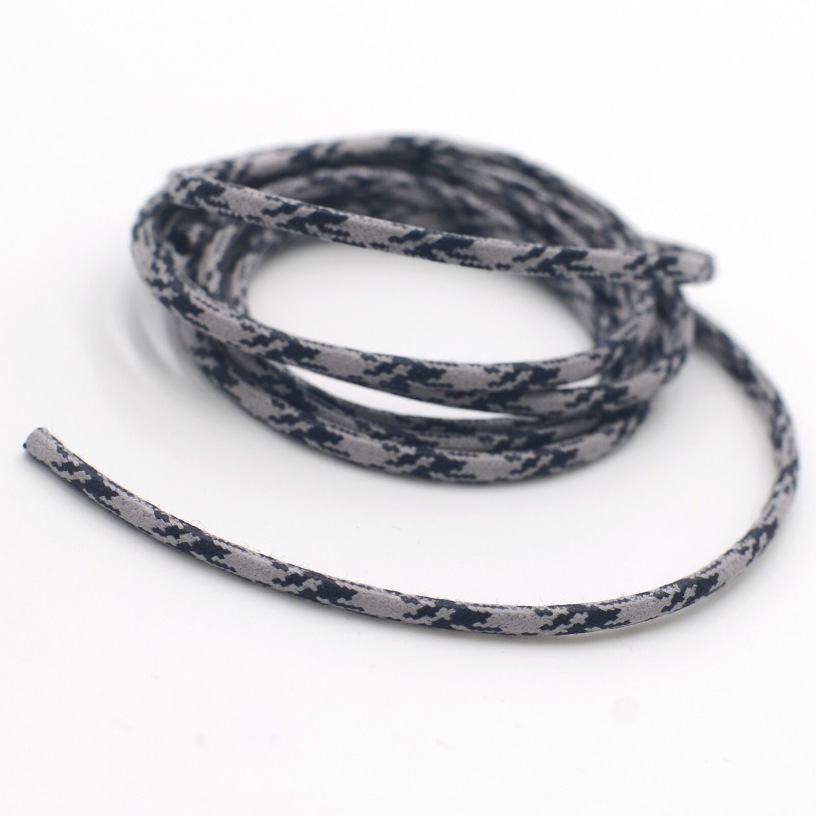 SCF Lacet cordon fin glace noir gris Coton - 3mm (ref TREBG 0108 - Courchevel - AH22-23)