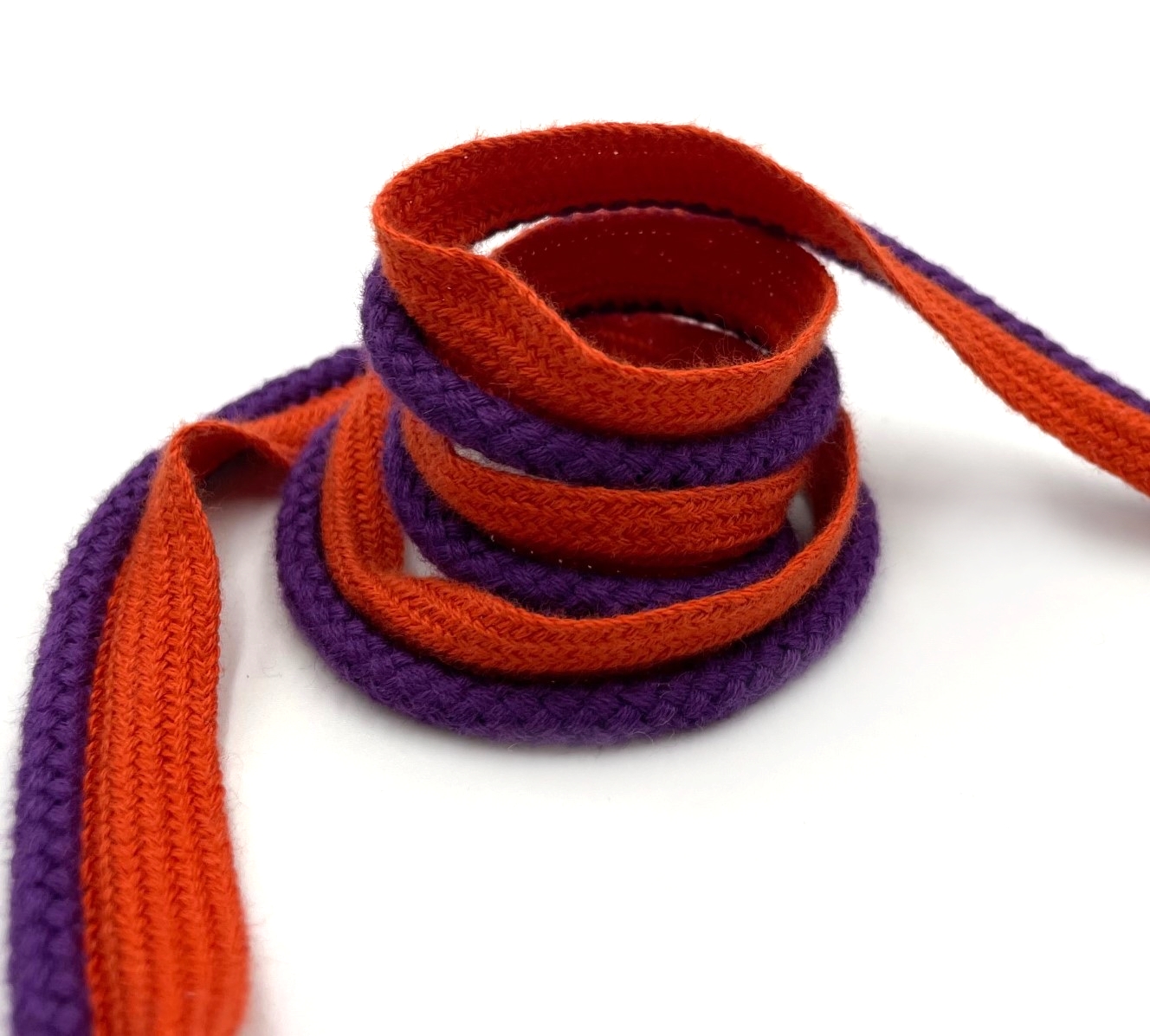 SCF ruban biais passepoils Coton bio orange violet prune - 16.5mm (ref TREB 1011 Maison-Laffitte - PE 23)